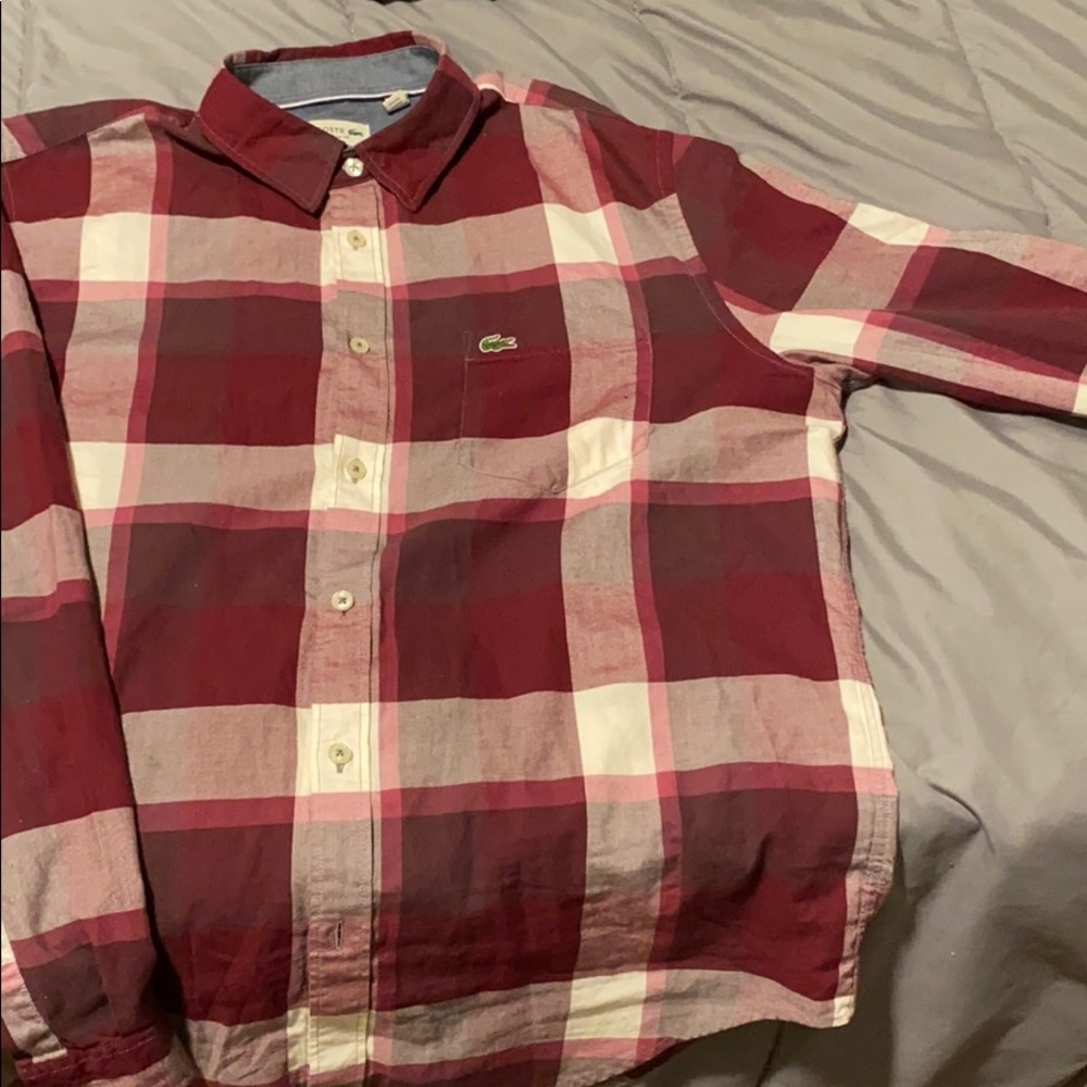 Burgundy classic Lacoste flannel